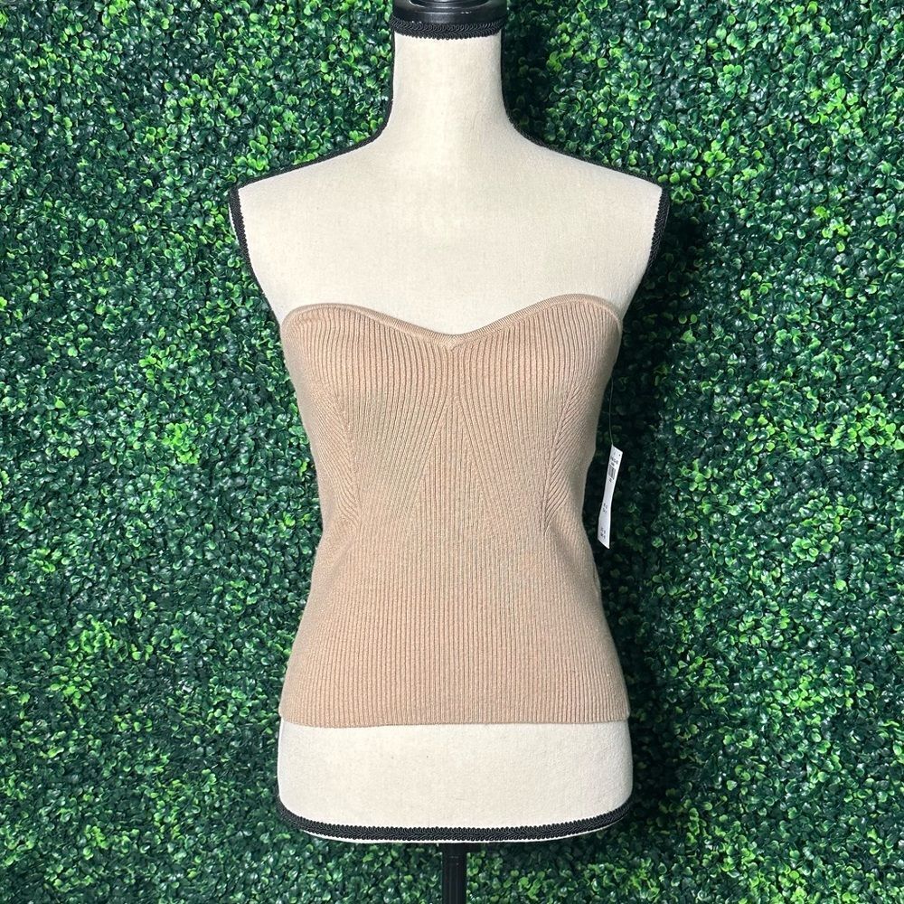 NWT Abercrombie & Fitch Tan Strapless Top Sz L